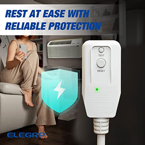ELEGRP LCDI Power Cord Plug for Air Conditioner, 7.5FT, 240V 25A, 6000W, Leakage Detection, NEMA 6-30P, UL Certified