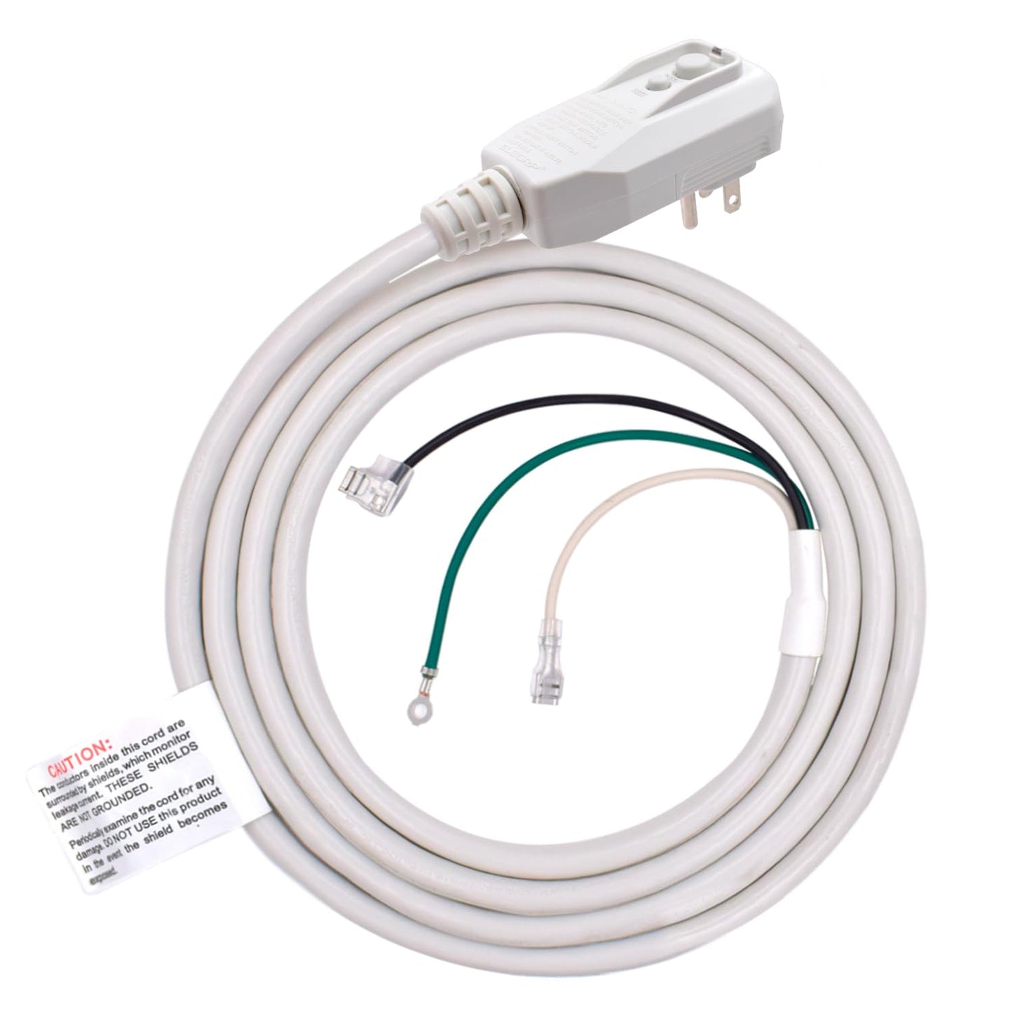 ELEGRP 14AWG LCDI Power Cord Plug for Air Conditioner, 7.5FT, 120V 15A, 1800W, Leakage Detection, NEMA 5-15P, UL Certified