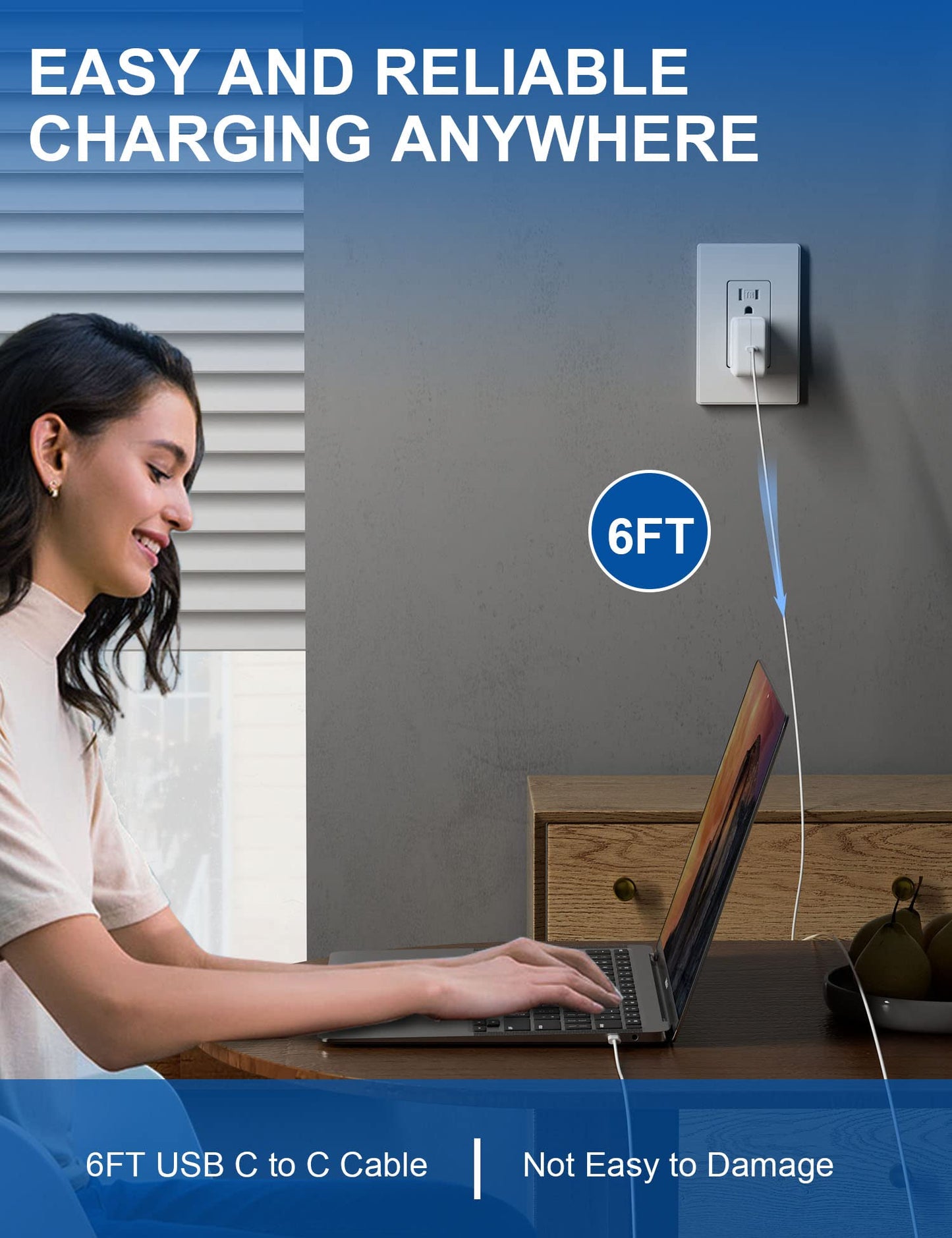 🎄50% OFF🎄 ELEGRP 65W USB C GaN Charger Cube, PD Power Delivery Fast Type C Charging Block Include Cable, Wall Charger with Foldable Plug for iPhone, iPad, MacBook Pro, Pixel, Galaxy & More