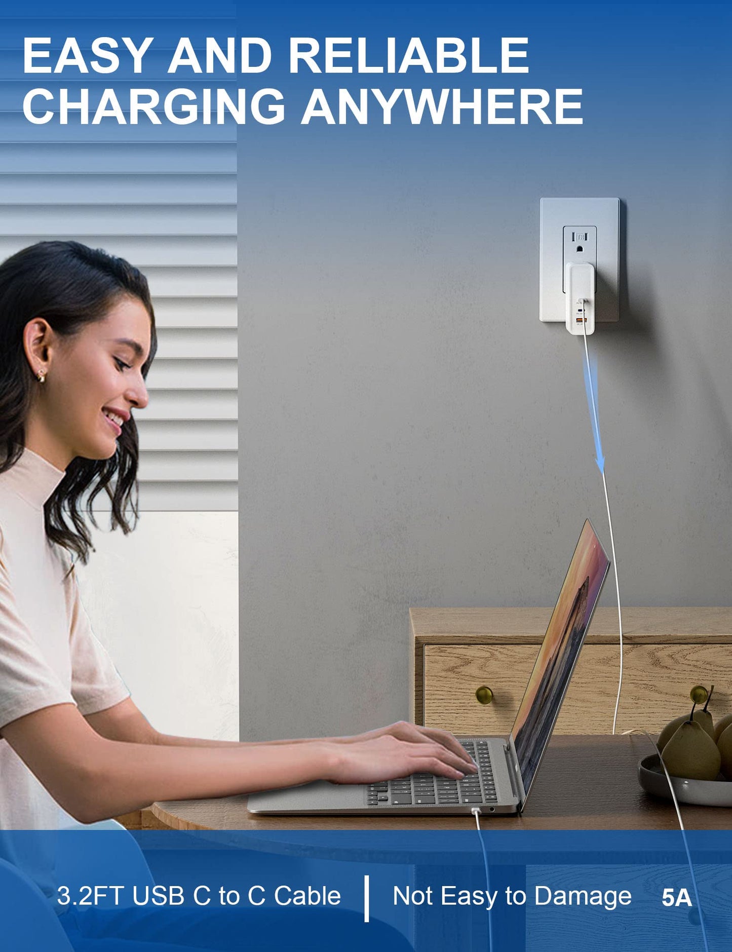 🔥 50% OFF🔥 ELEGRP USB C 120W GaN Charger, Dual Port PD Power Delivery Fast Type C Charging Block, USB A Wall Charger with Foldable Plug for MacBook Pro/Air/iPhone /iPad Pro/Galaxy, Pixel, Laptops