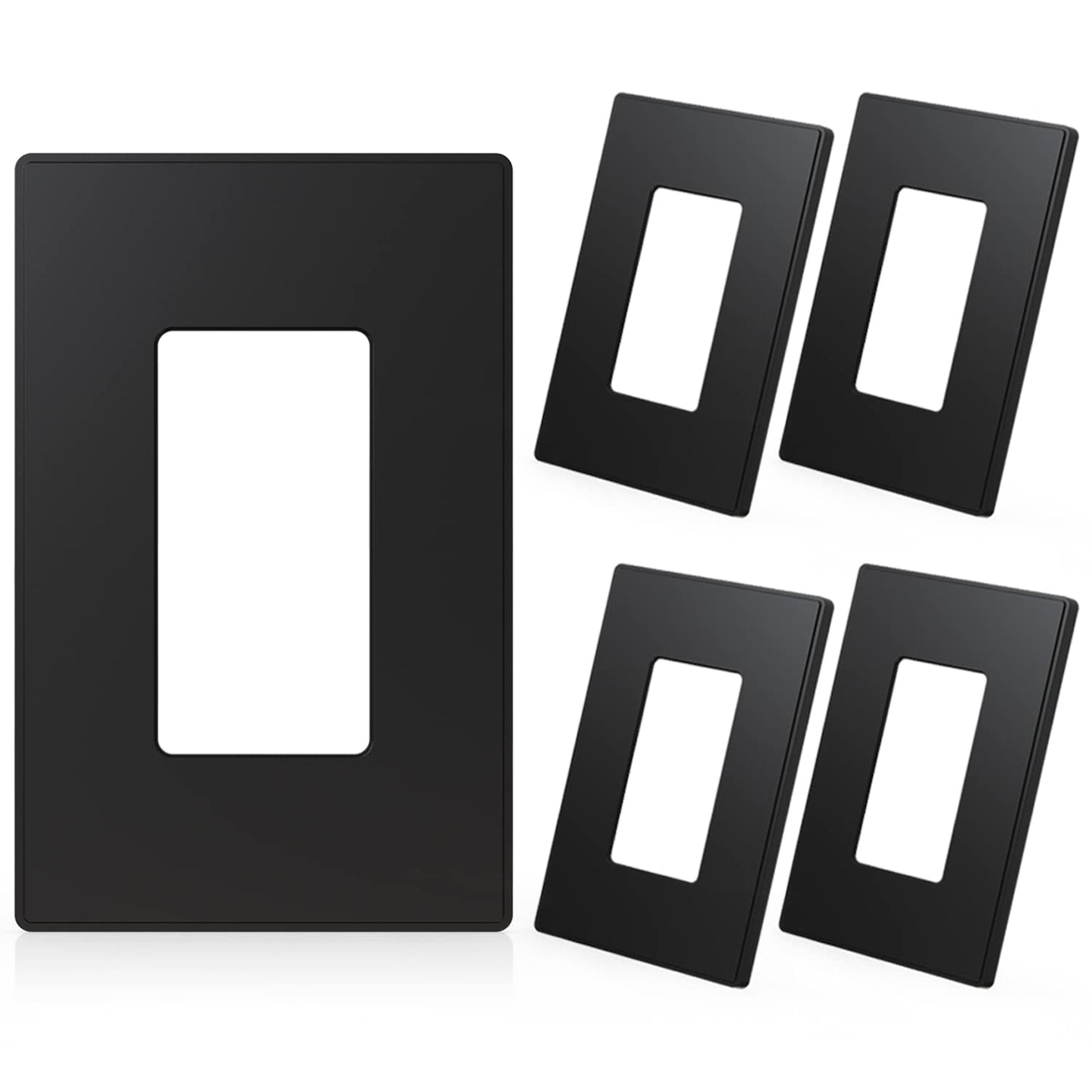 ELEGRP Screwless Decorative Receptacle Wall Plate Covers, Matte Finish, 1-Gang, 2-Gang, 3-Gang , Unbreakable Thermoplastic