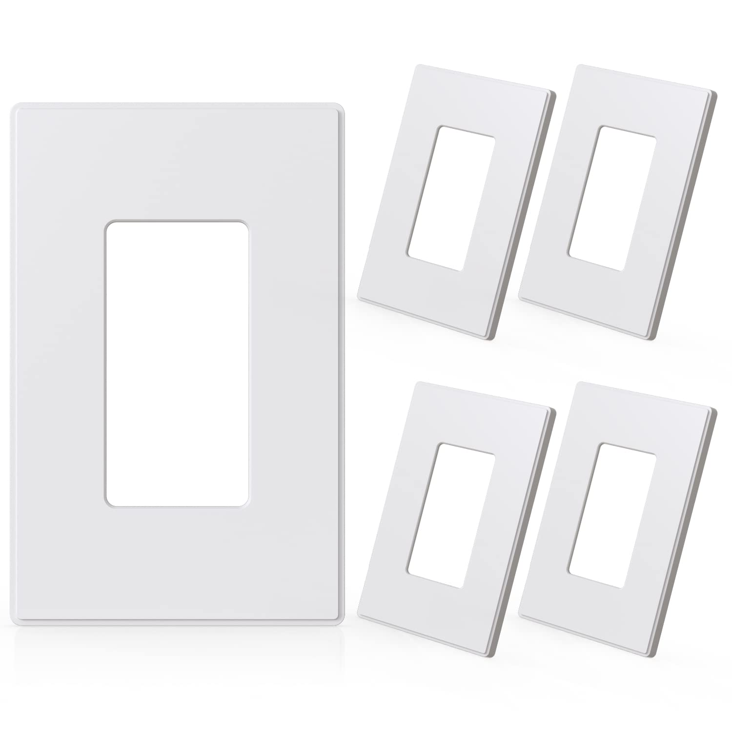 ELEGRP Screwless Decorative Receptacle Wall Plate Covers, Matte Finish, 1-Gang, 2-Gang, 3-Gang , Unbreakable Thermoplastic