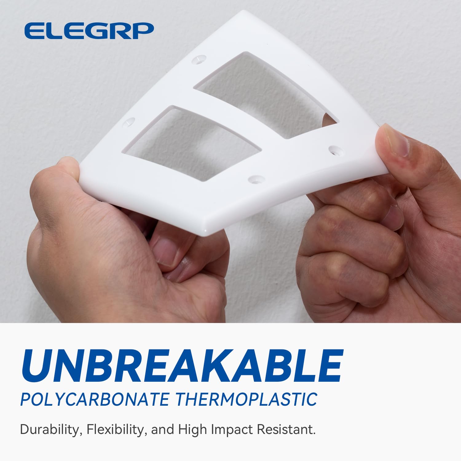 ELEGRP Decorative Wall Plates , 1-Gang, 2-Gang, 3-Gang, Screwless Design, Unbreakable Thermoplastic