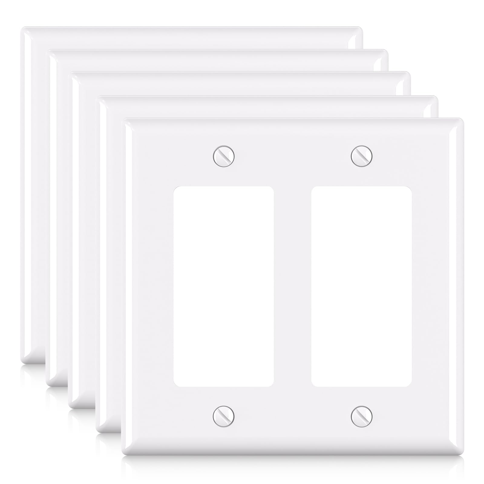 ELEGRP Decorative Wall Plates , 1-Gang, 2-Gang, 3-Gang, Screwless Design, Unbreakable Thermoplastic