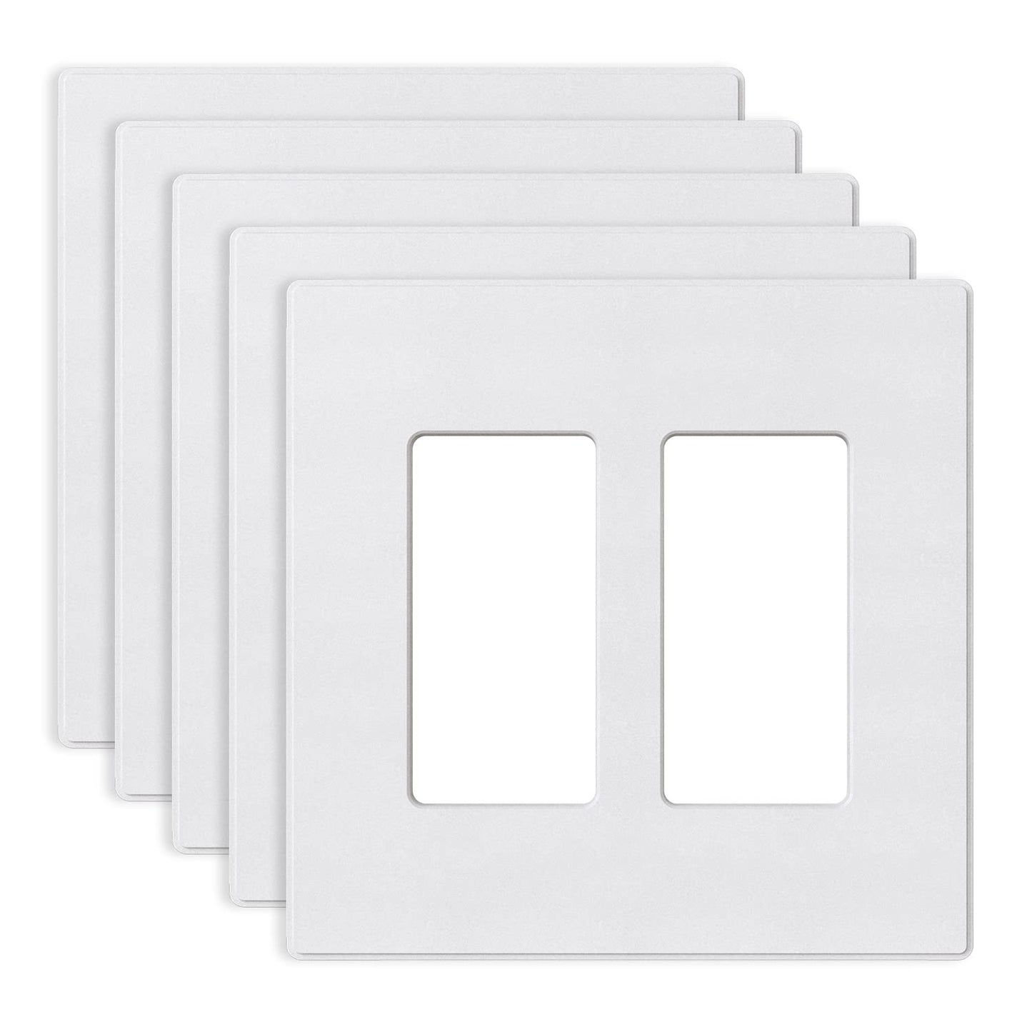 ELEGRP Screwless Decorative Receptacle Wall Plate Covers, Matte Finish, 1-Gang, 2-Gang, 3-Gang , Unbreakable Thermoplastic