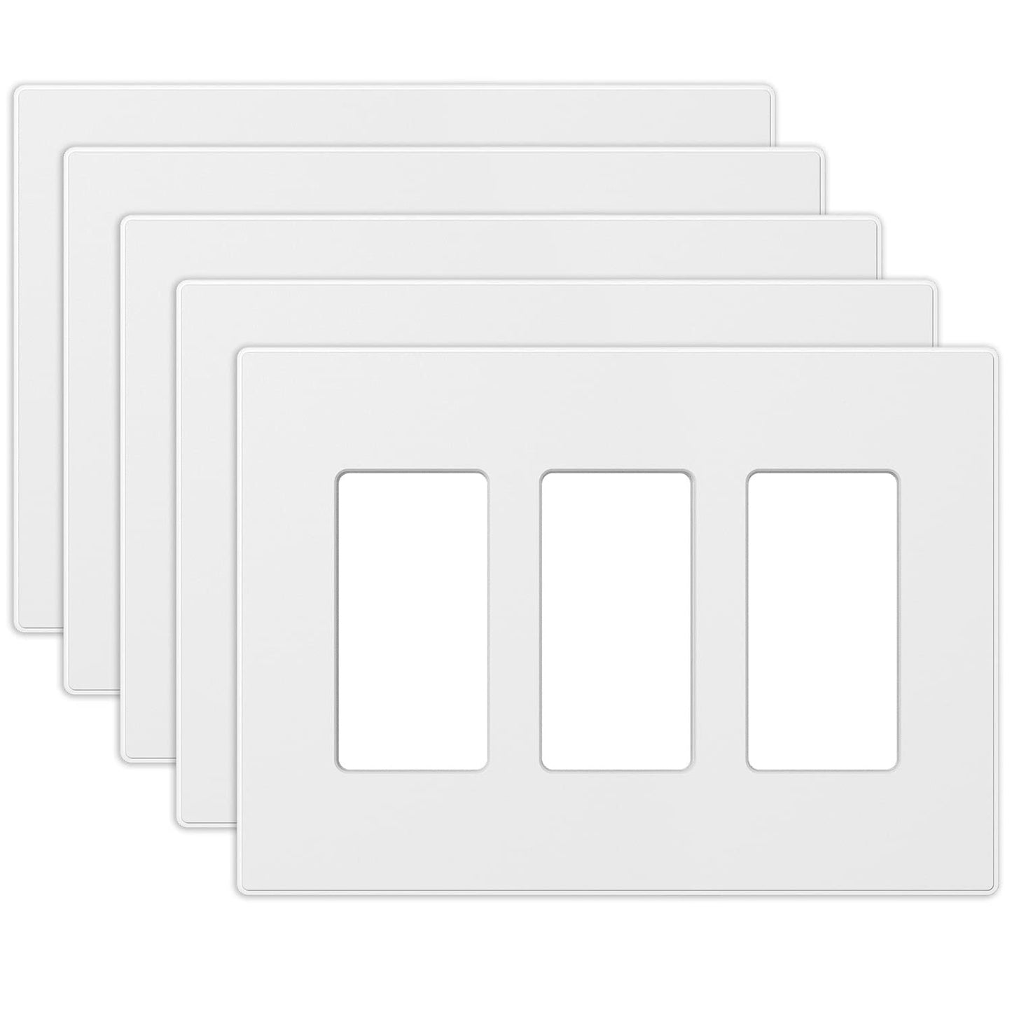 ELEGRP Screwless Decorative Receptacle Wall Plate Covers, Matte Finish, 1-Gang, 2-Gang, 3-Gang , Unbreakable Thermoplastic