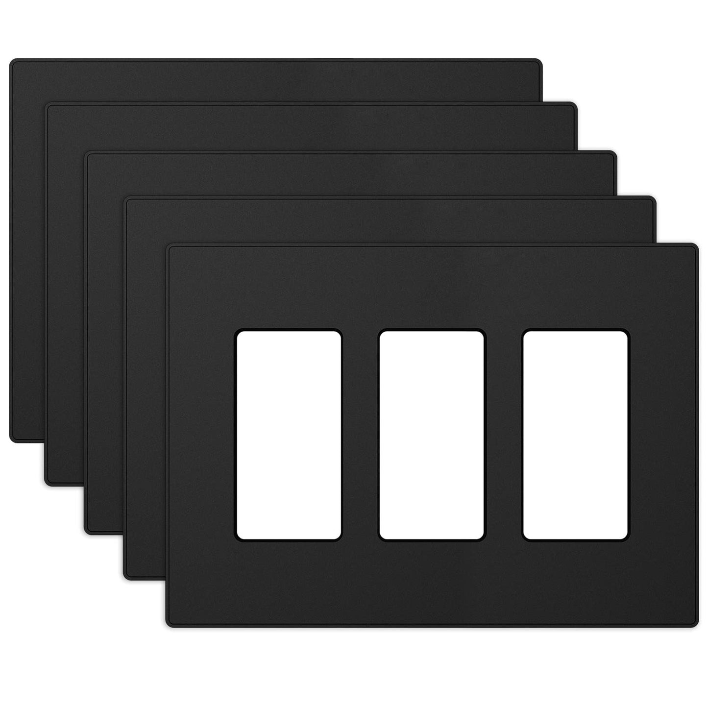 ELEGRP Screwless Decorative Receptacle Wall Plate Covers, Matte Finish, 1-Gang, 2-Gang, 3-Gang , Unbreakable Thermoplastic