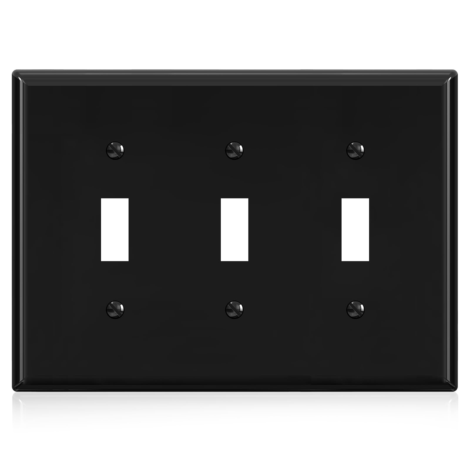 ELEGRP 3-Gang Toggle Switch Wall Plate, Mid-Size, Unbreakable Thermoplastic Cover for Toggle and Dimmer Switches, UL Listed