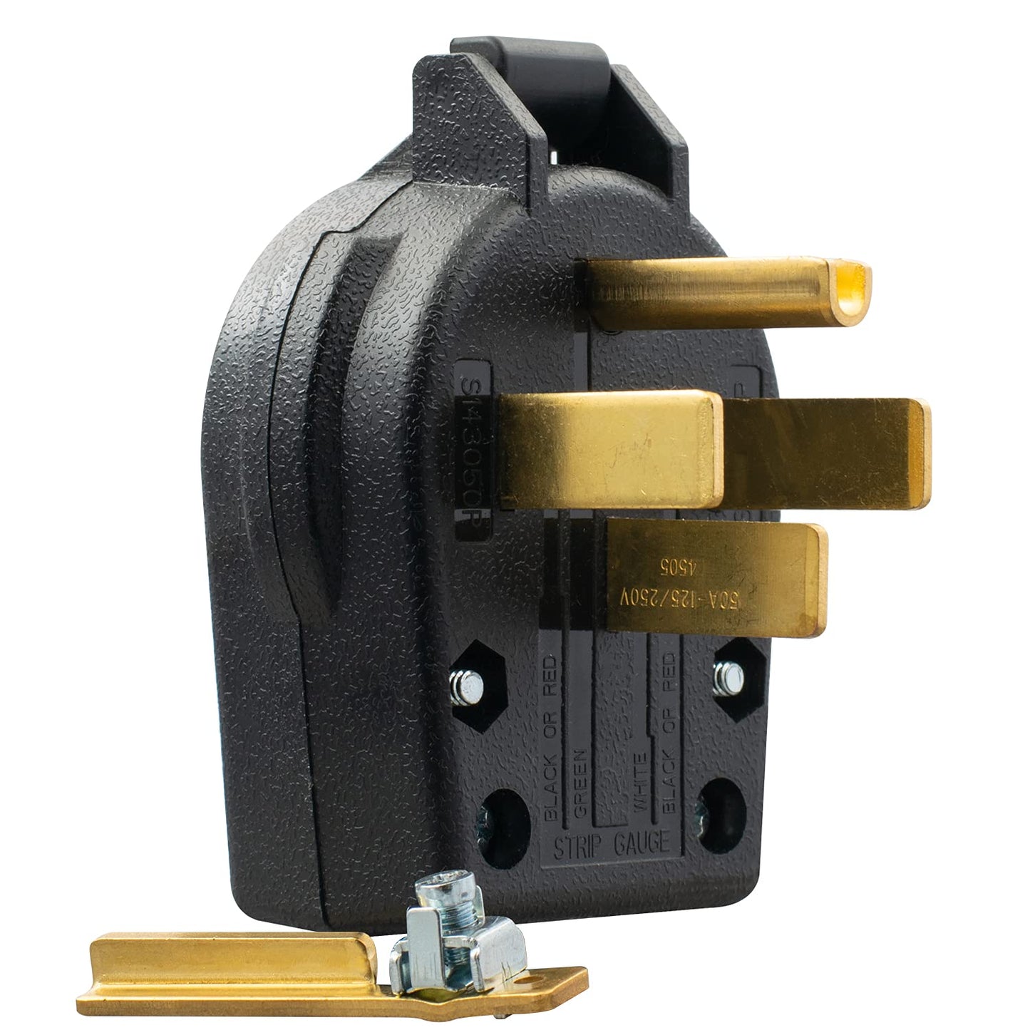 ELEGRP 30/50 Amp Flush Mount Power Receptacle, NEMA 14-30R & 14-50R Outlet, and Heavy Duty Plug, NEMA 14-30P & 14-50P, 125/250V, UL Listed