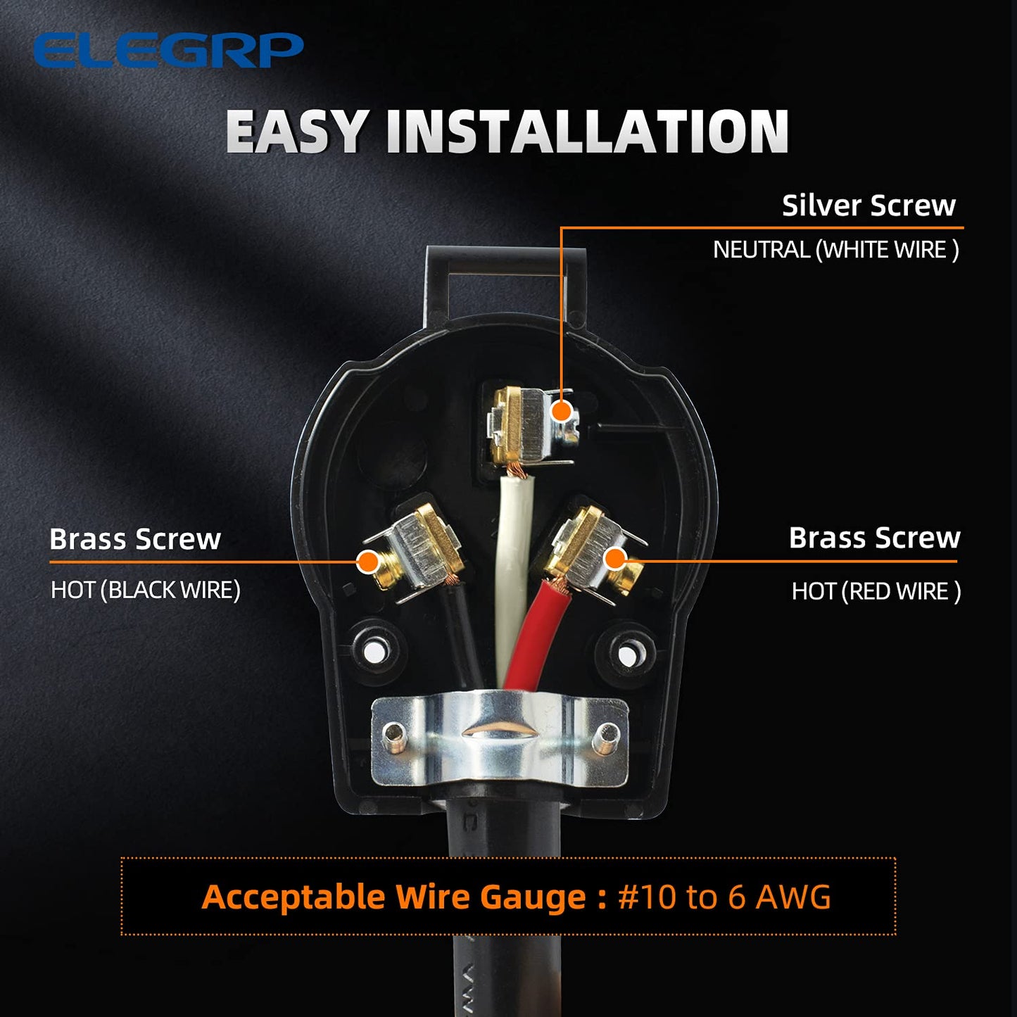 ELEGRP 30/50 Amp Flush Mount Power Receptacle, NEMA 10-30R & 10-50R Outlet, and Heavy Duty Plug, NEMA 10-30P & 10-50P, 125/250V, UL Listed