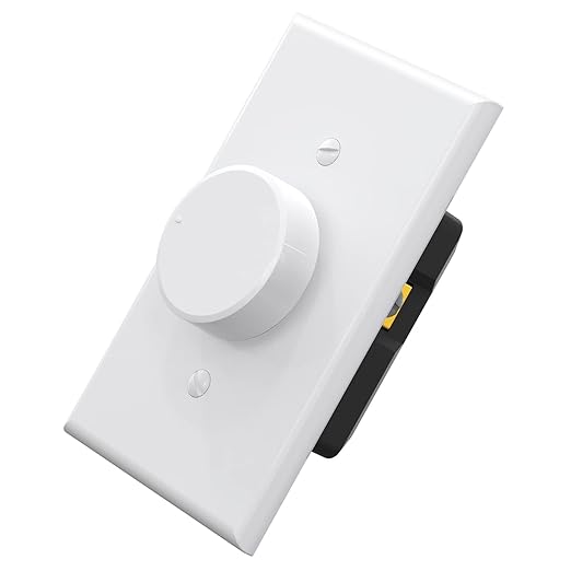 ELEGRP Digital Rotating Dimmer Switch, Single Pole/3-Way, for LED, CFL, and Incandescent Bulbs, Wall Plate Included, UL Listed