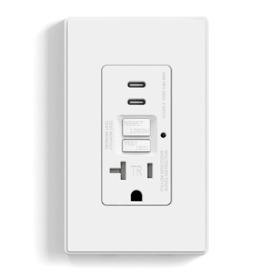 GFCI Outlet with USB Ports, Compact Design, Tamper-Resistant | ELEGRP