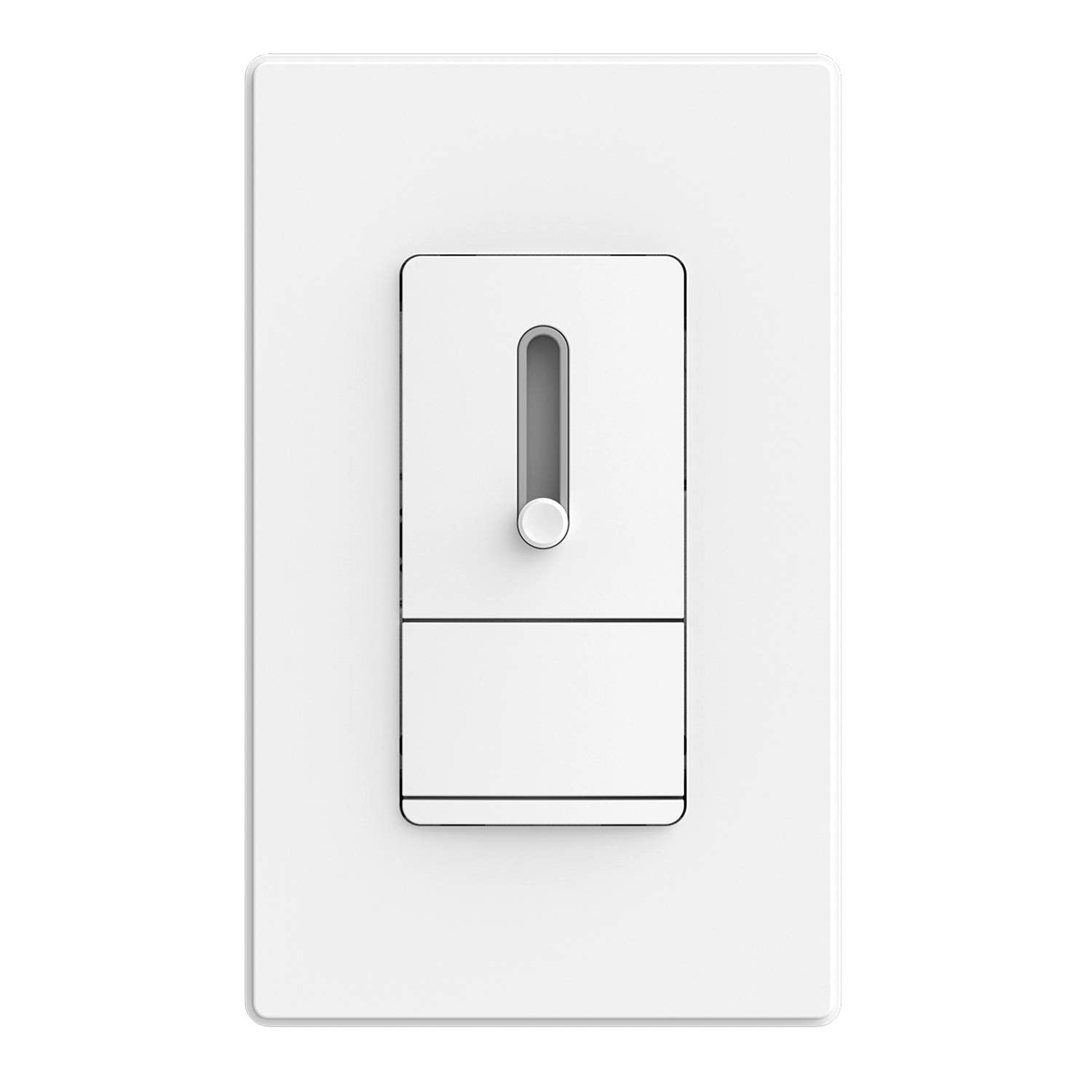 ELEGRP Slide Dimmer Switch, Single Pole or 3-Way, for LED, CFL, Incandescent Bulbs, Full Control with Preset, Rocker Paddle, Wall Plate Included