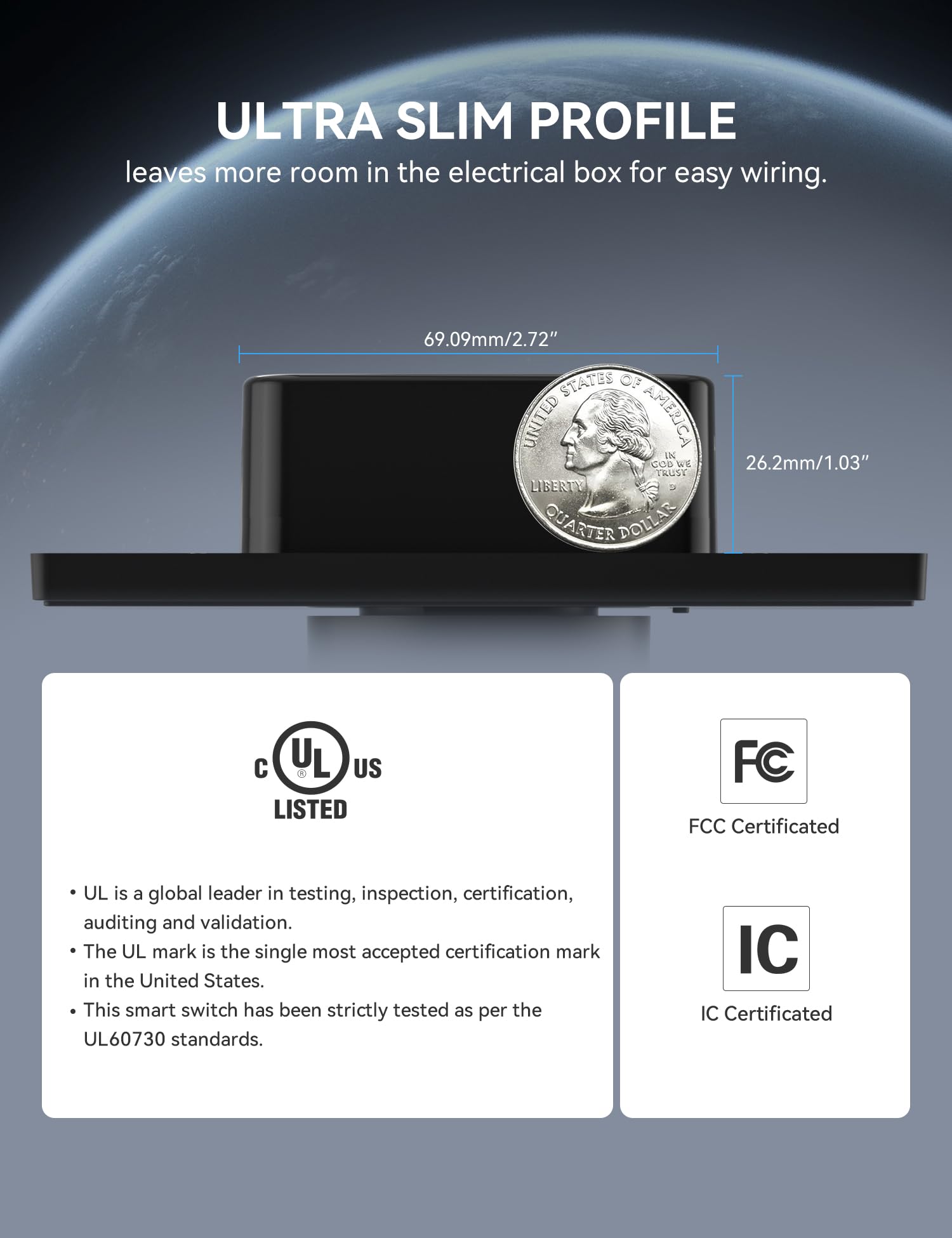 Wi-Fi Smart Rotary Dimmer Switch with Digital Display