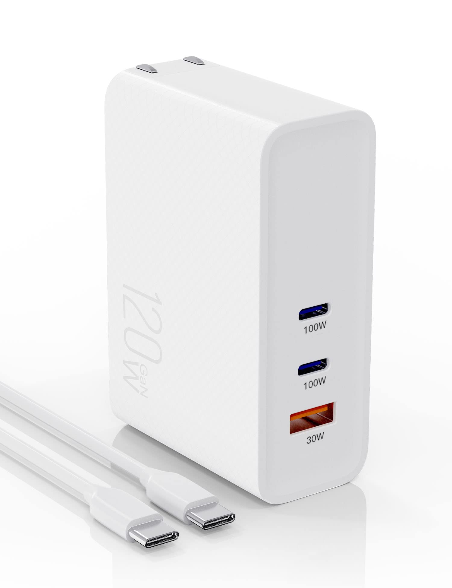 🔥 50% OFF🔥 ELEGRP USB C 120W GaN Charger, Dual Port PD Power Delivery Fast Type C Charging Block, USB A Wall Charger with Foldable Plug for MacBook Pro/Air/iPhone /iPad Pro/Galaxy, Pixel, Laptops