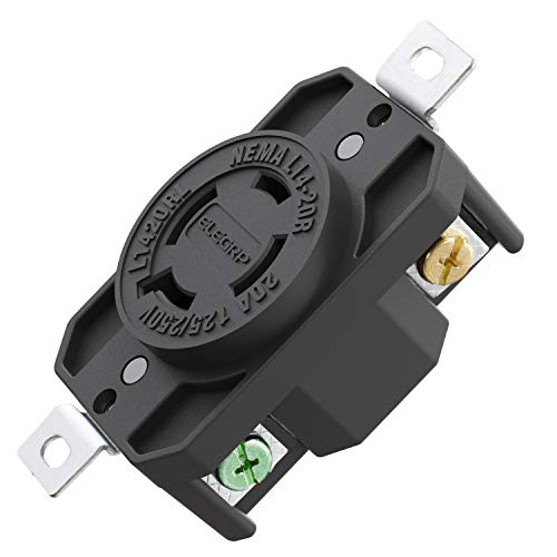 ELEGRP NEMA L14-20R Twist Lock Outlet, 20A 125/250V, 3 Pole 4 Wire Grounding, Heavy-Duty Design
