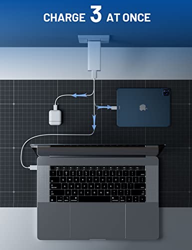 ELEGRP USB-C 65W GaN Charger Cube, Dual-Port PD Fast Charging Block for Type-C Devices