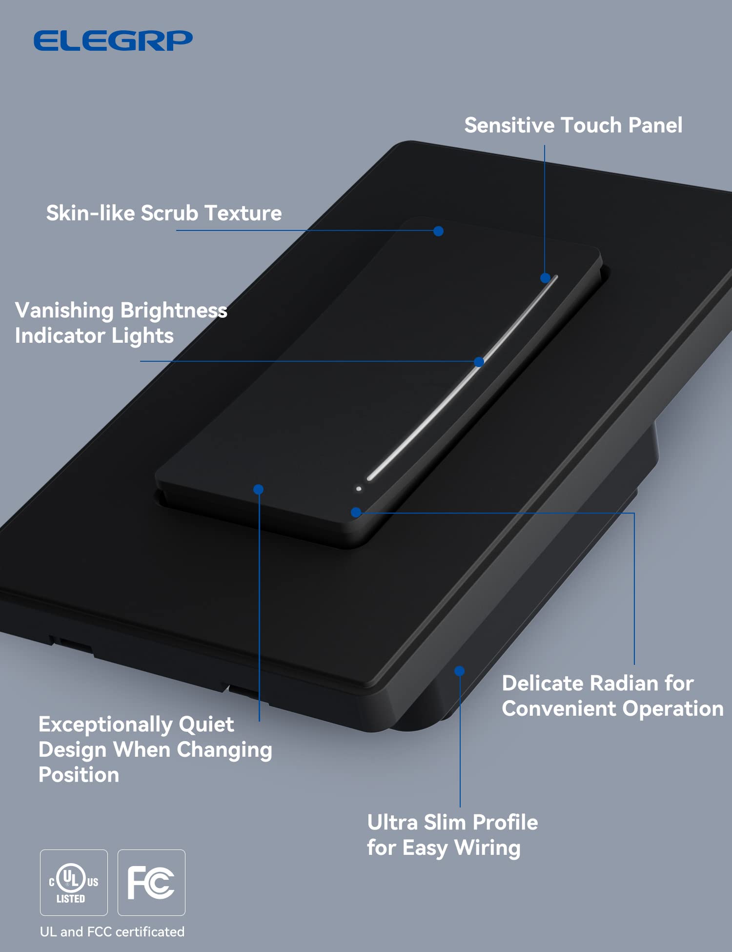 Wi-Fi Smart Rocker Dimmer Switch with Hidden LED Indicator