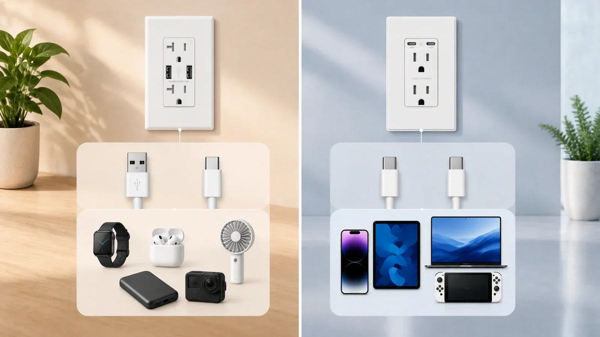 USB-A vs. USB-C Wall Outlets: How to Choose the Right Port Mix