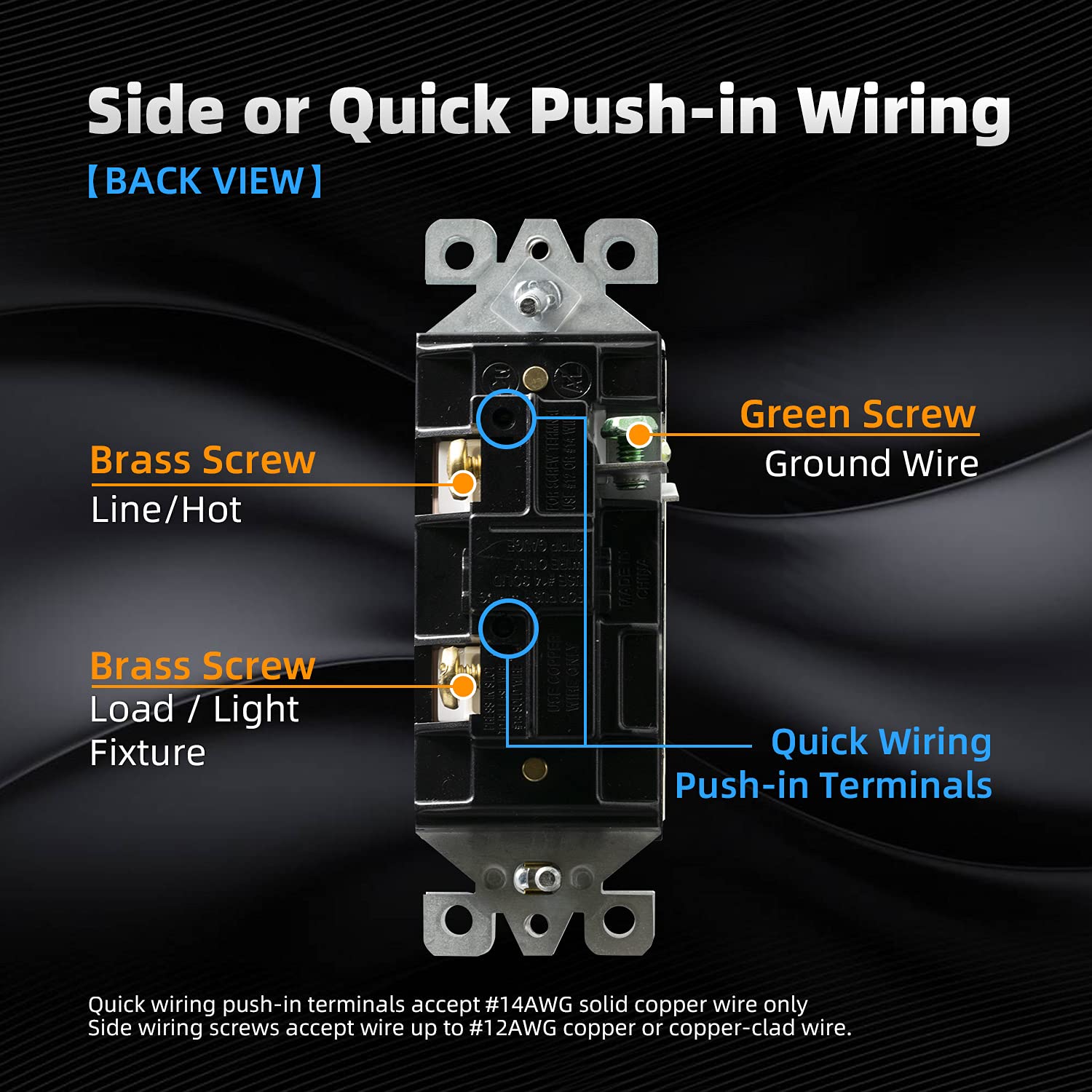 ELEGRP Standard Decorative Single Pole Light Switch, Self-Grounding, 15A 120-277V, Glossy/Matte White or Black, UL Listed, 10 Pack