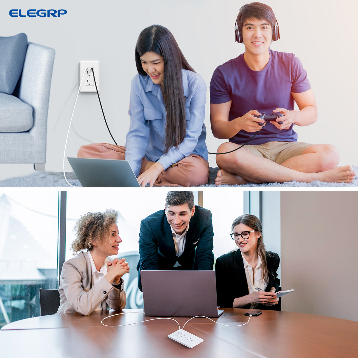 65W USB-C PD Wall Outlet with Dual Ultra-Fast Charging Ports