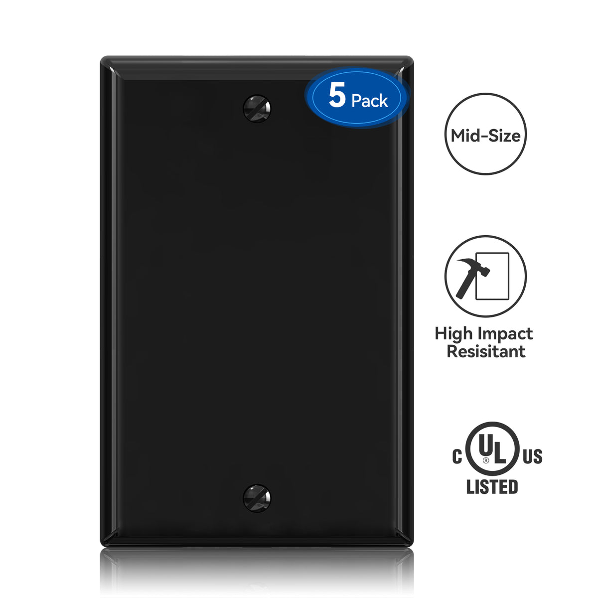 Blank Wall Plate Cover Black ELEGRP Official elegrp