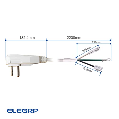 ELEGRP LCDI Power Cord Plug for Air Conditioner, 7.5FT, 240V 25A, 6000W, Leakage Detection, NEMA 6-30P, UL Certified
