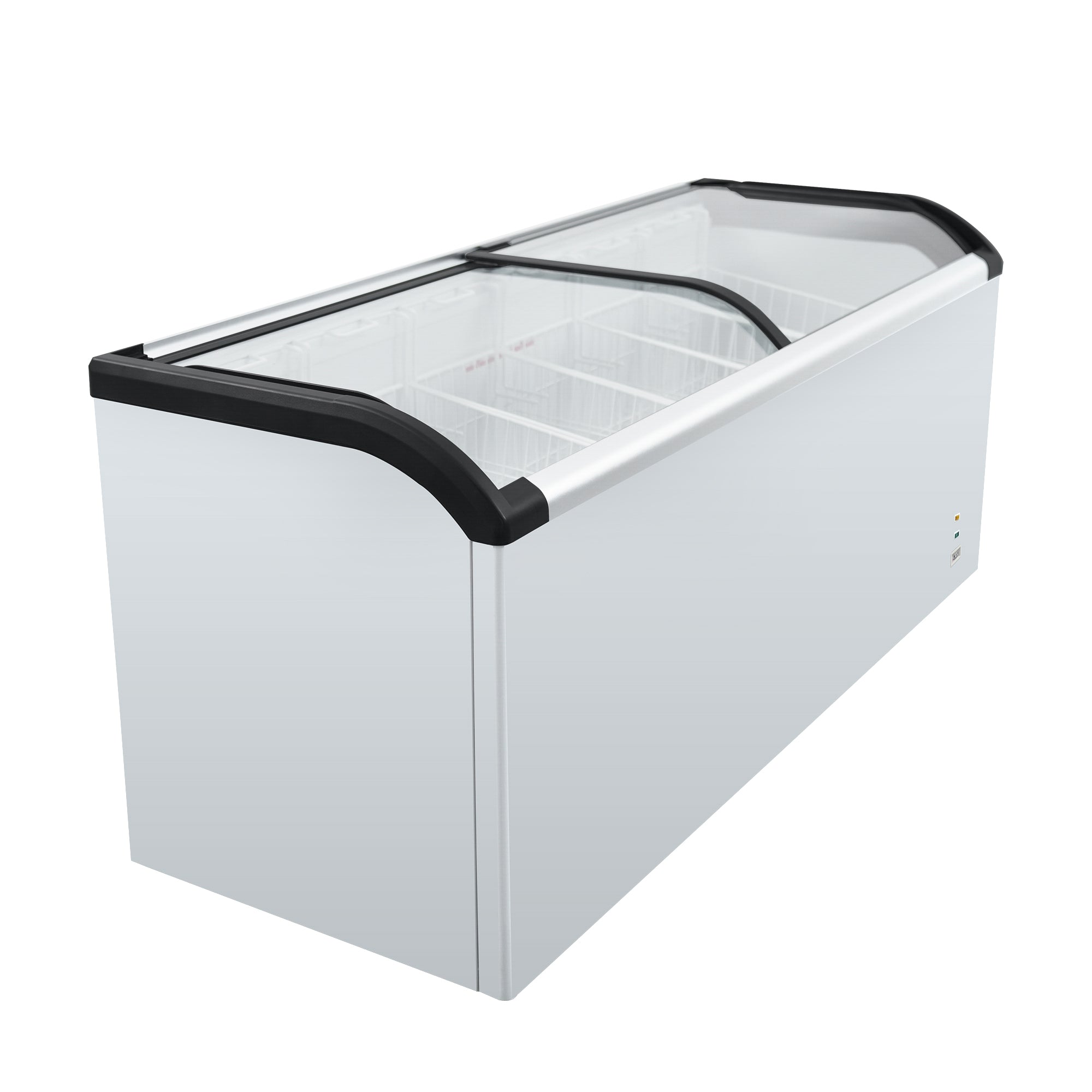 Curved Top Display Freezer 19.3 Cu.ft Sliding Glass Lid Ice Cream Freezers with LED Lighting