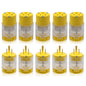 ELEGRP Lighted Electrical Plug and Connector Set, 15A 125V, NEMA 5-15P & NEMA 5-15R, 2 Pole 3 Wire Grounding, Commercial Grade, Yellow