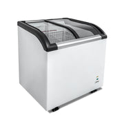 Curved Top Display Freezer 4.6 Cu.ft Sliding Glass Lid Ice Cream Freezers with LED Lighting
