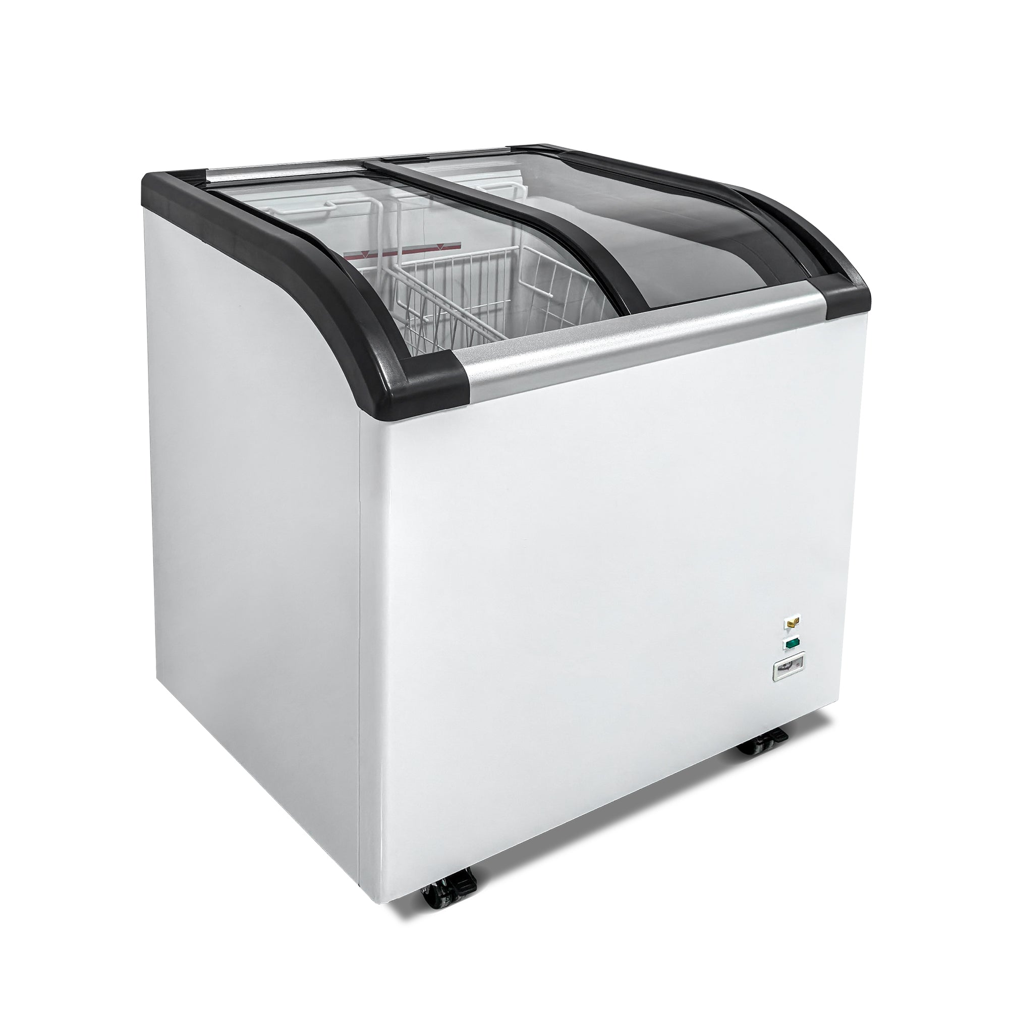 Curved Top Display Freezer 4.6 Cu.ft Sliding Glass Lid Ice Cream Freezers with LED Lighting