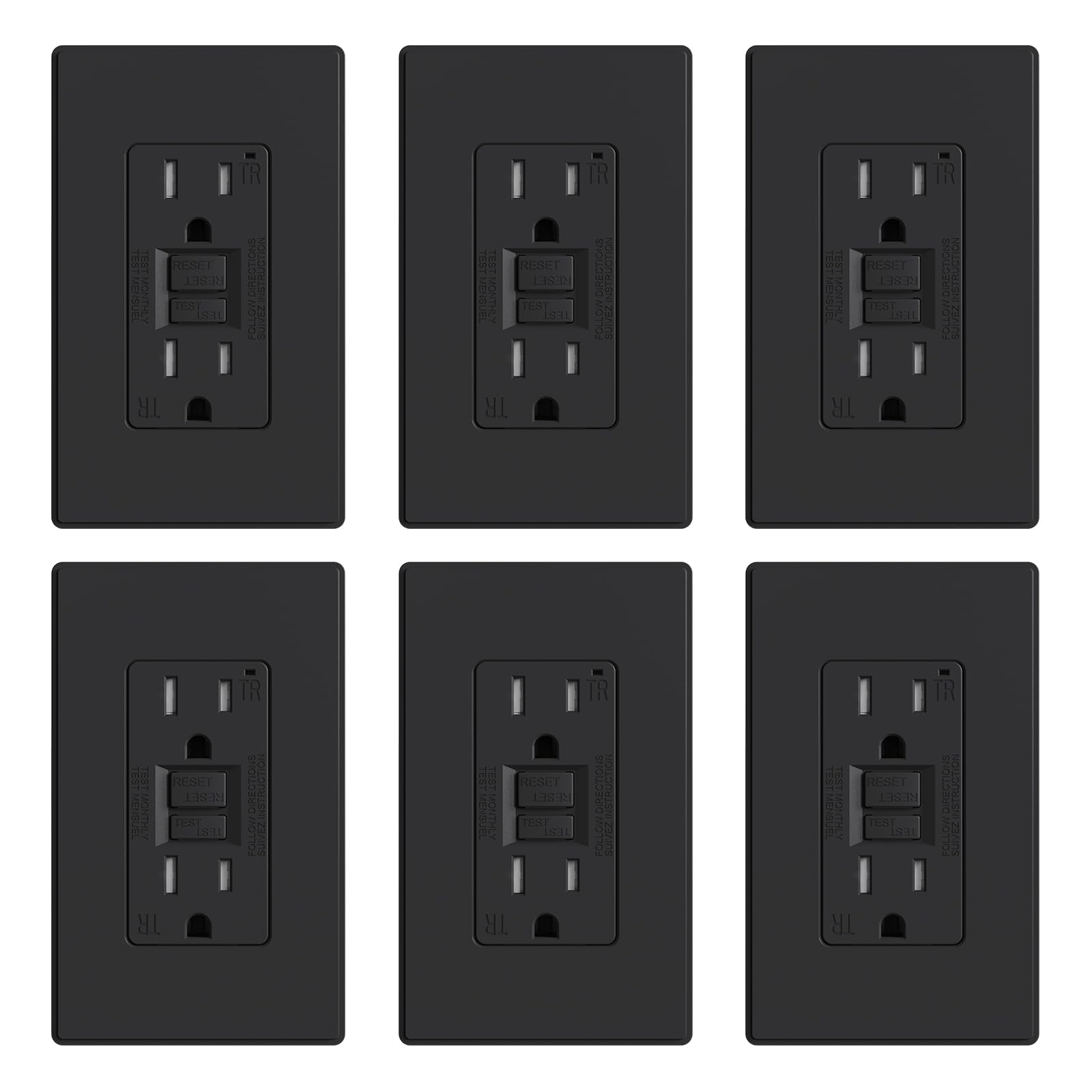 GFCI Outlet, 15A/20A, Self-Test, Tamper-Resistant