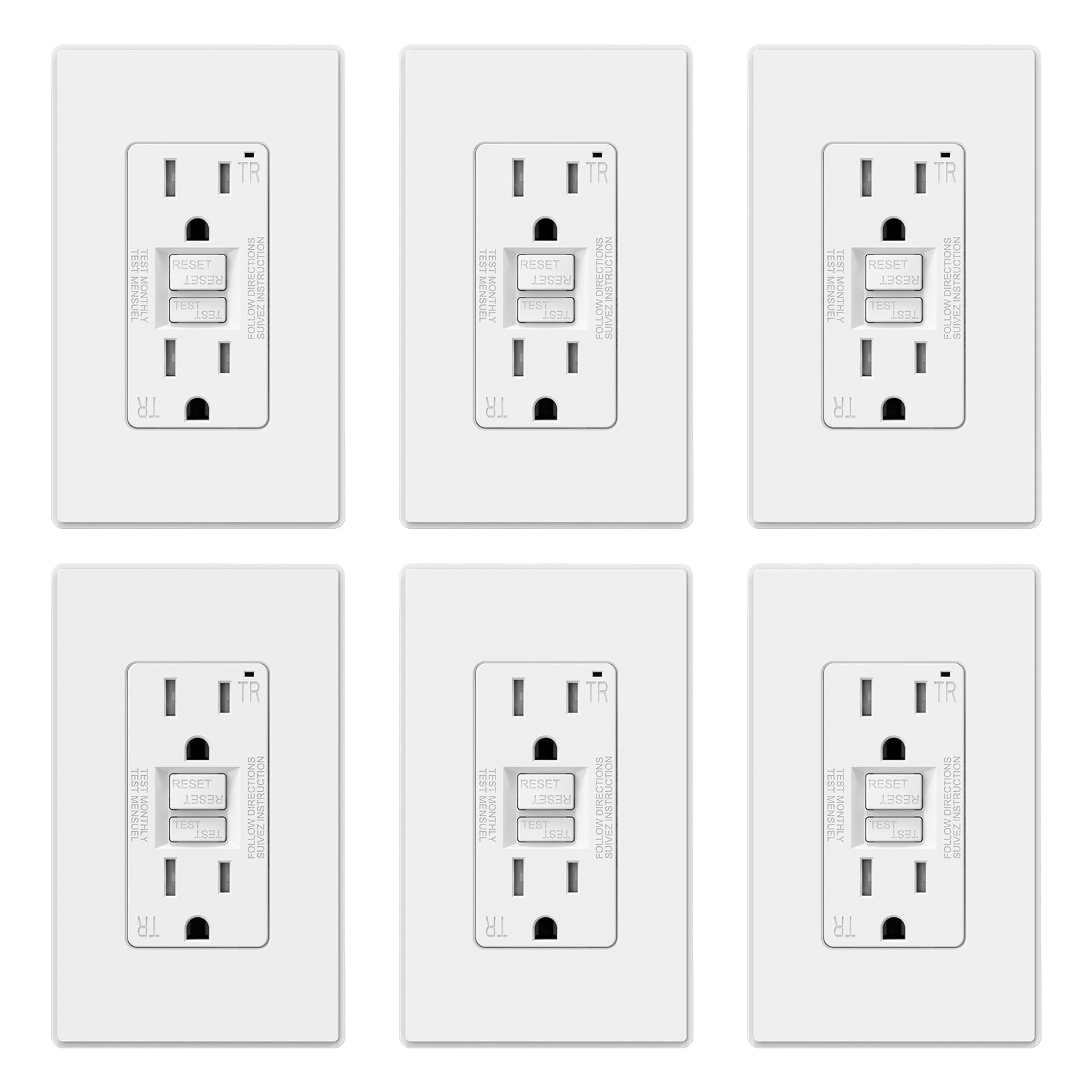 GFCI Outlet, 15A/20A, Self-Test, Tamper-Resistant