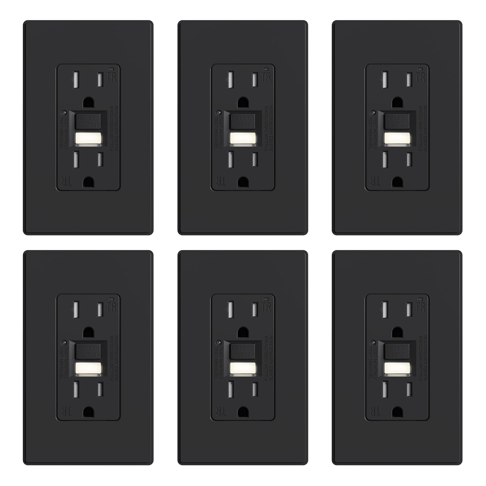 GFCI Outlet with Nightlight, 15A/20A, Self-Test, Tamper-Resistant
