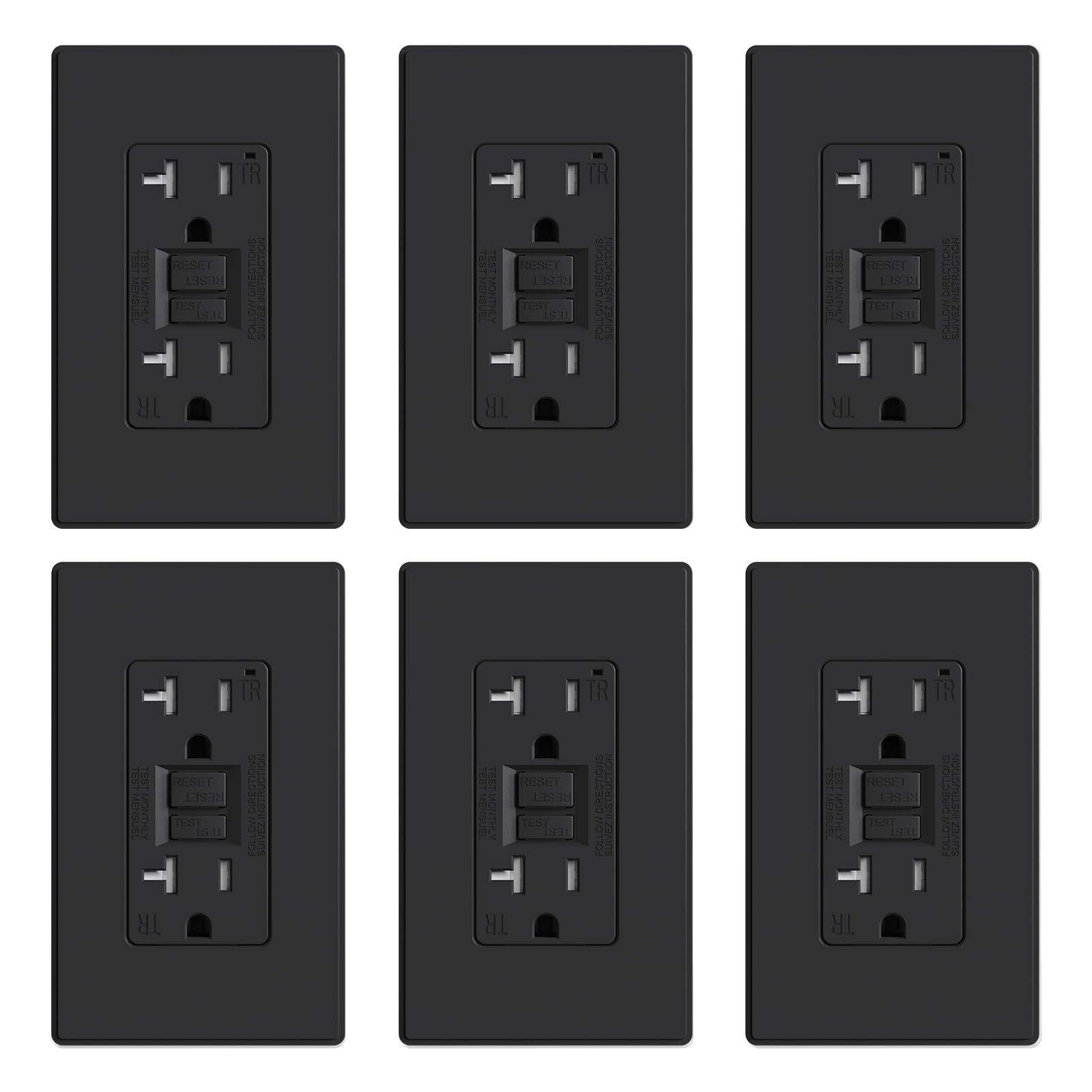 GFCI Outlet, 15A/20A, Self-Test, Tamper-Resistant