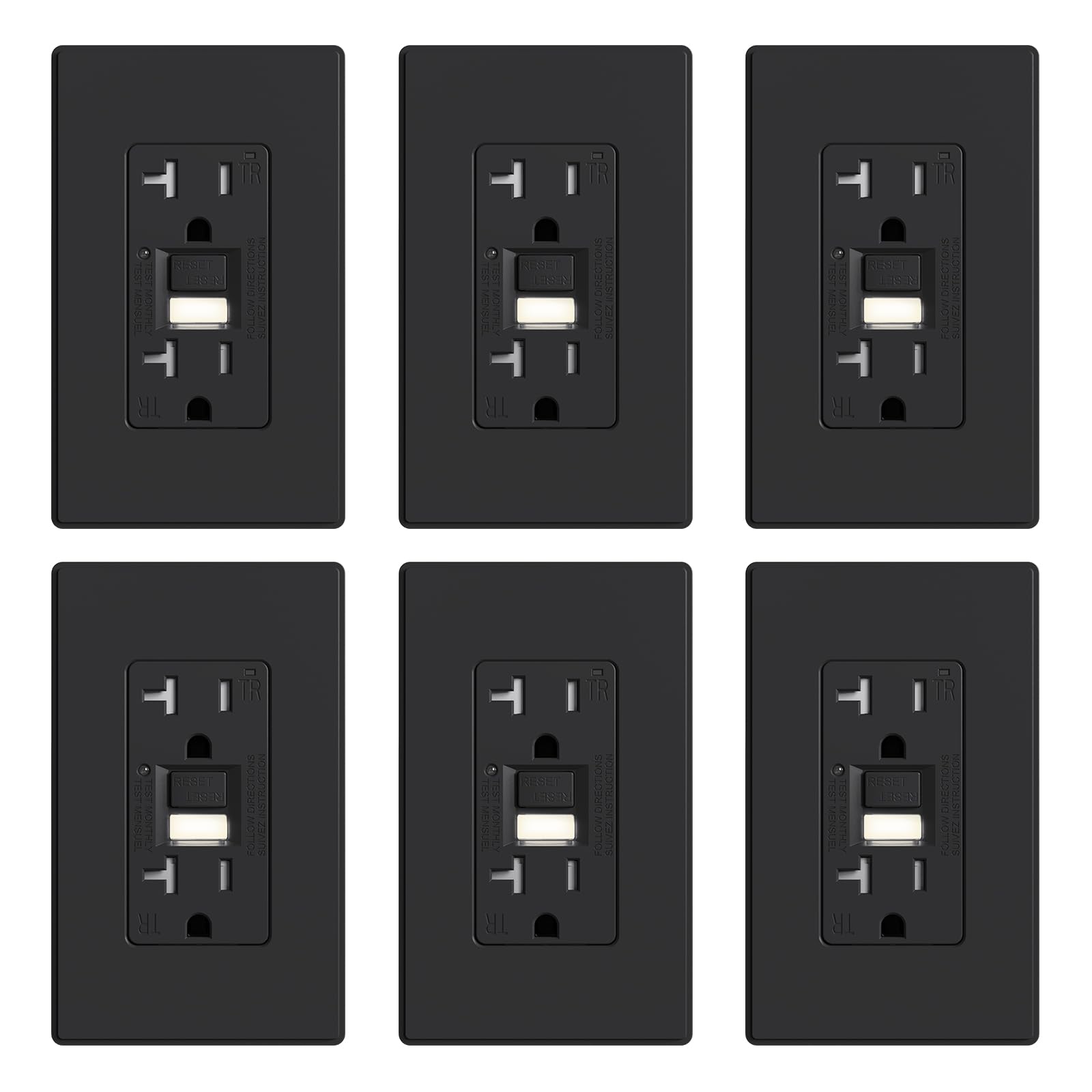 GFCI Outlet with Nightlight, 15A/20A, Self-Test, Tamper-Resistant