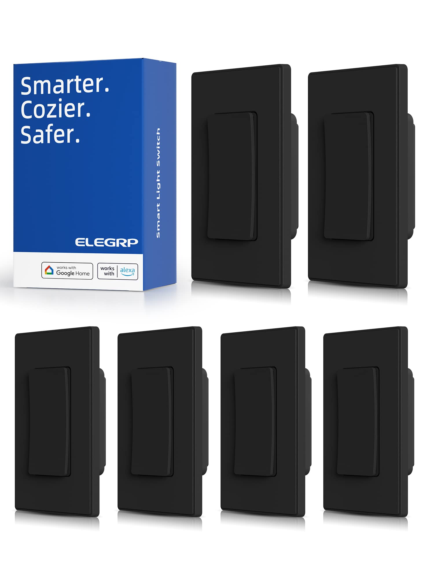 Wi-Fi Smart Light Switch with Voice & App Control, Single Pole/3-Way
