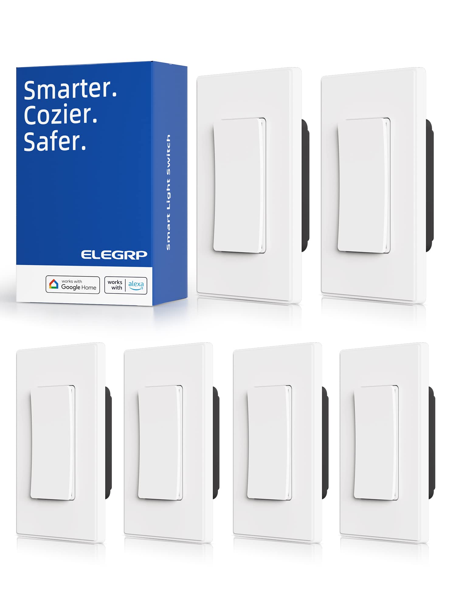 Wi-Fi Smart Light Switch with Voice & App Control, Single Pole/3-Way