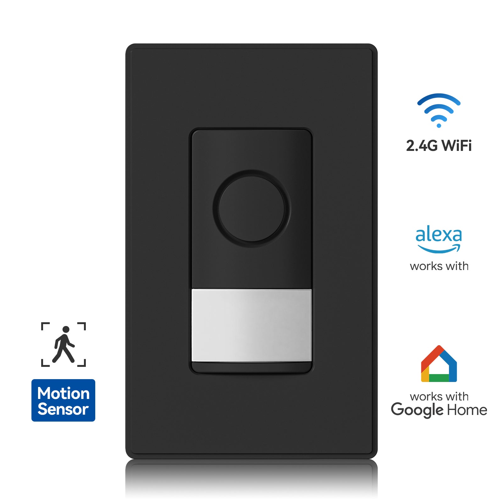 Wi-Fi Smart Motion Sensor Switch with Voice & App Control, Single Pole or 3-Way