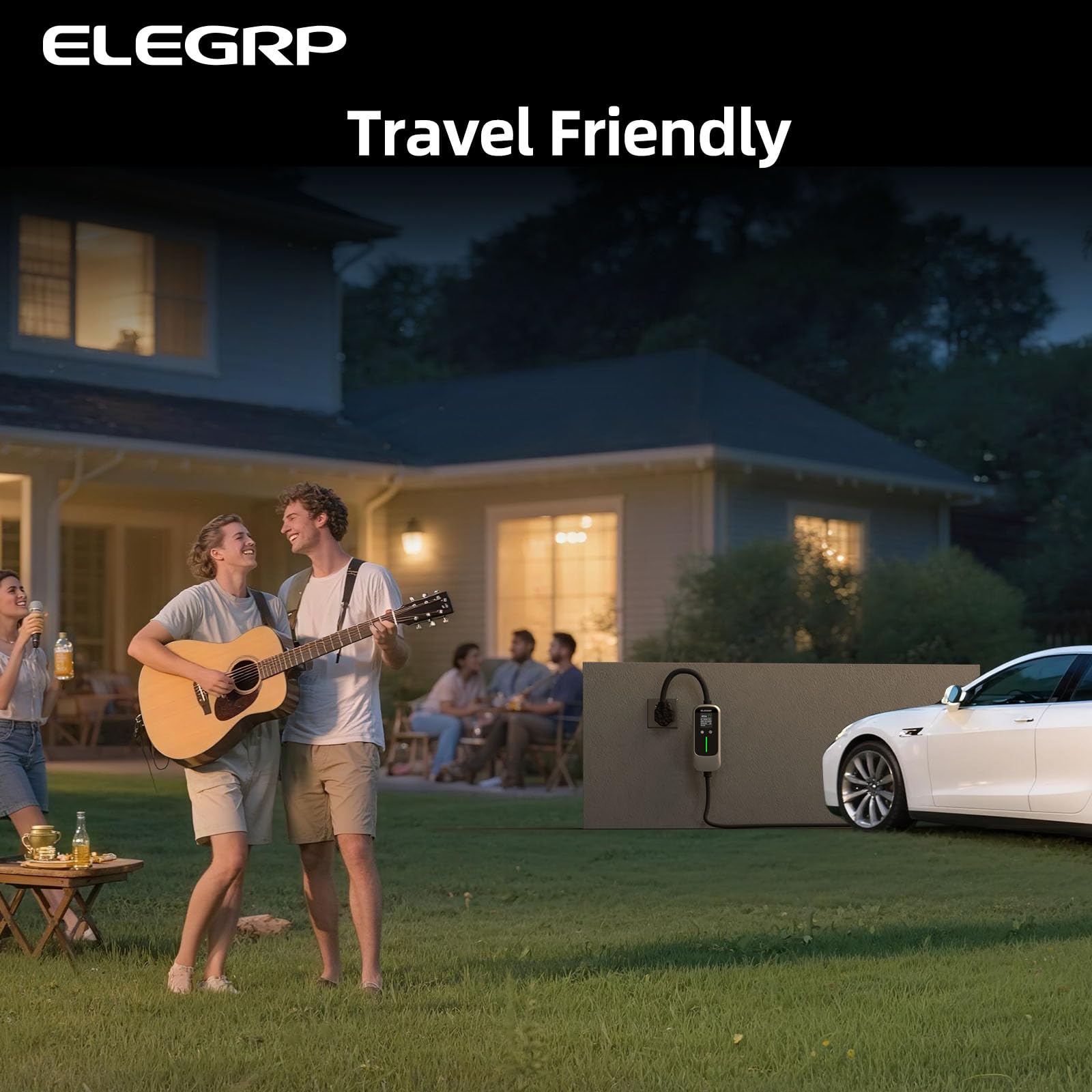 Fast Level 2 Tesla NEMA 14-50 Type EV Portable Charger Compatible with Model Y/3/X/S