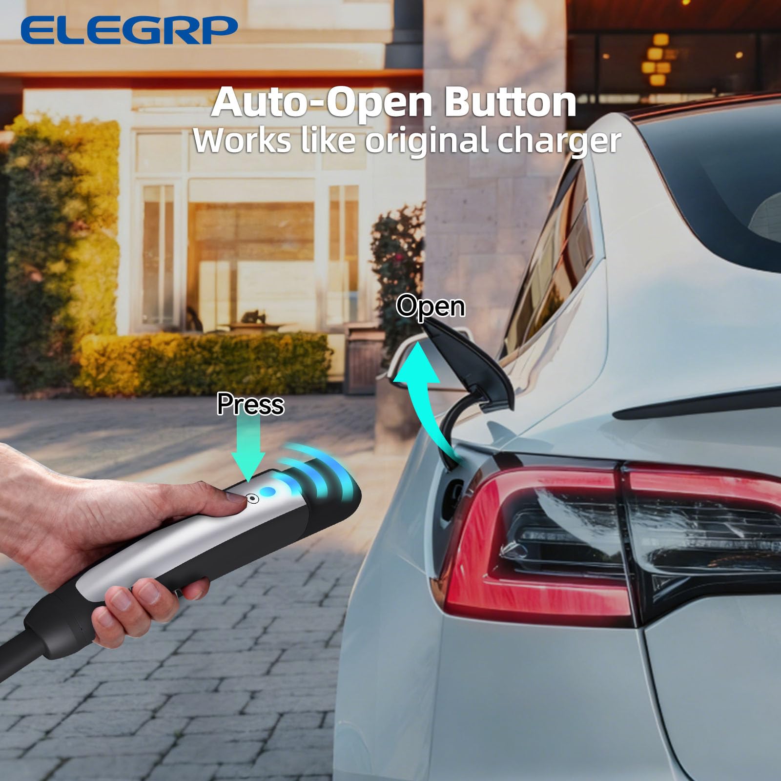 Fast Level 2 Tesla NEMA 14-50 Type EV Portable Charger Compatible with Model Y/3/X/S