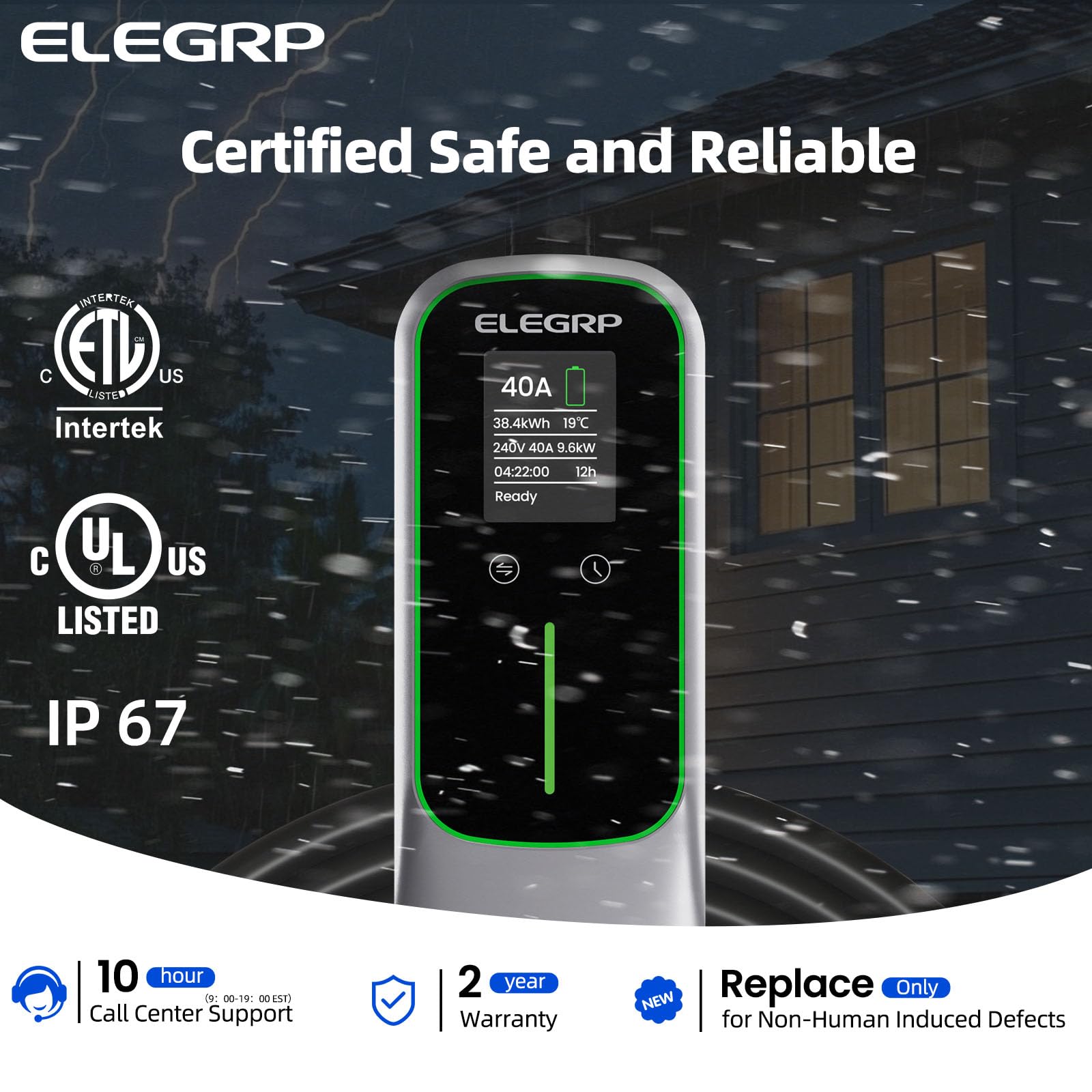 Fast Level 2 Tesla NEMA 14-50 Type EV Portable Charger Compatible with Model Y/3/X/S