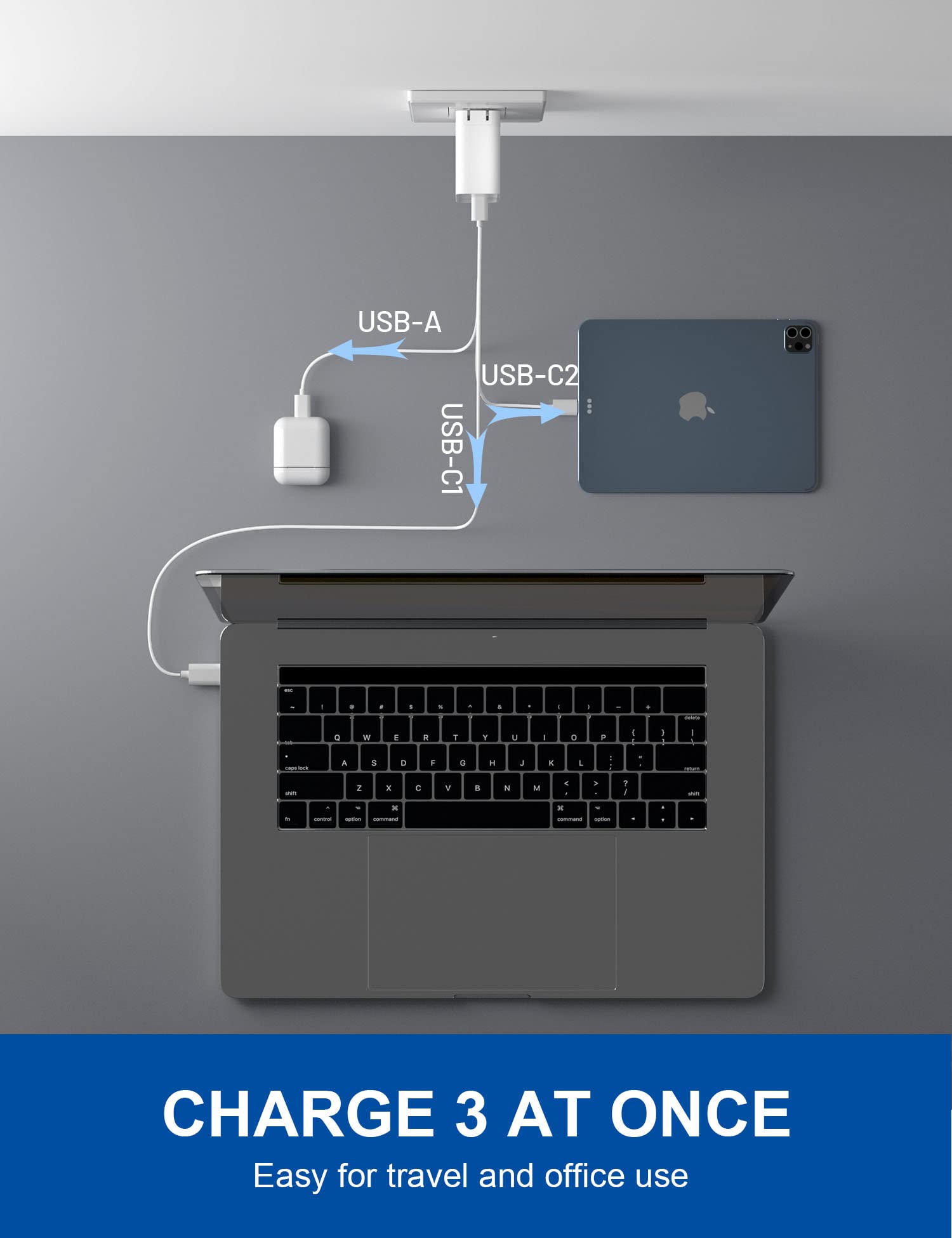 🔥 50% OFF🔥 ELEGRP USB C 120W GaN Charger, Dual Port PD Power Delivery Fast Type C Charging Block, USB A Wall Charger with Foldable Plug for MacBook Pro/Air/iPhone /iPad Pro/Galaxy, Pixel, Laptops