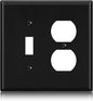 Combination Wall Plate ELEGRP 1-Toggle Light Switch 1-Duplex Receptacle Outlet Combination Wall Plate Cover, Mid-Size 4.88" x 4.94" Unbreakable Thermoplastic Faceplate Cover, UL Listed