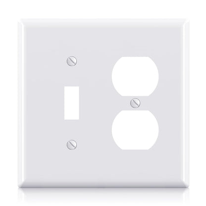 Combination Wall Plate ELEGRP 1-Toggle Light Switch 1-Duplex Receptacle Outlet Combination Wall Plate Cover, Mid-Size 4.88" x 4.94" Unbreakable Thermoplastic Faceplate Cover, UL Listed