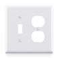 Combination Wall Plate ELEGRP 1-Toggle Light Switch 1-Duplex Receptacle Outlet Combination Wall Plate Cover, Mid-Size 4.88" x 4.94" Unbreakable Thermoplastic Faceplate Cover, UL Listed