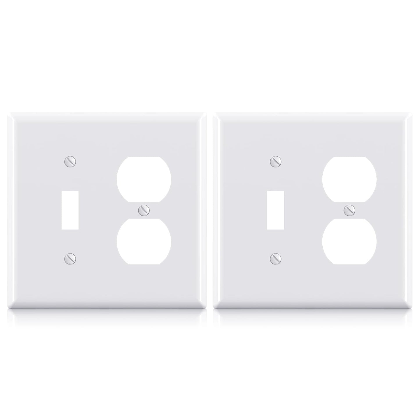 Combination Wall Plate ELEGRP 1-Toggle Light Switch 1-Duplex Receptacle Outlet Combination Wall Plate Cover, Mid-Size 4.88" x 4.94" Unbreakable Thermoplastic Faceplate Cover, UL Listed