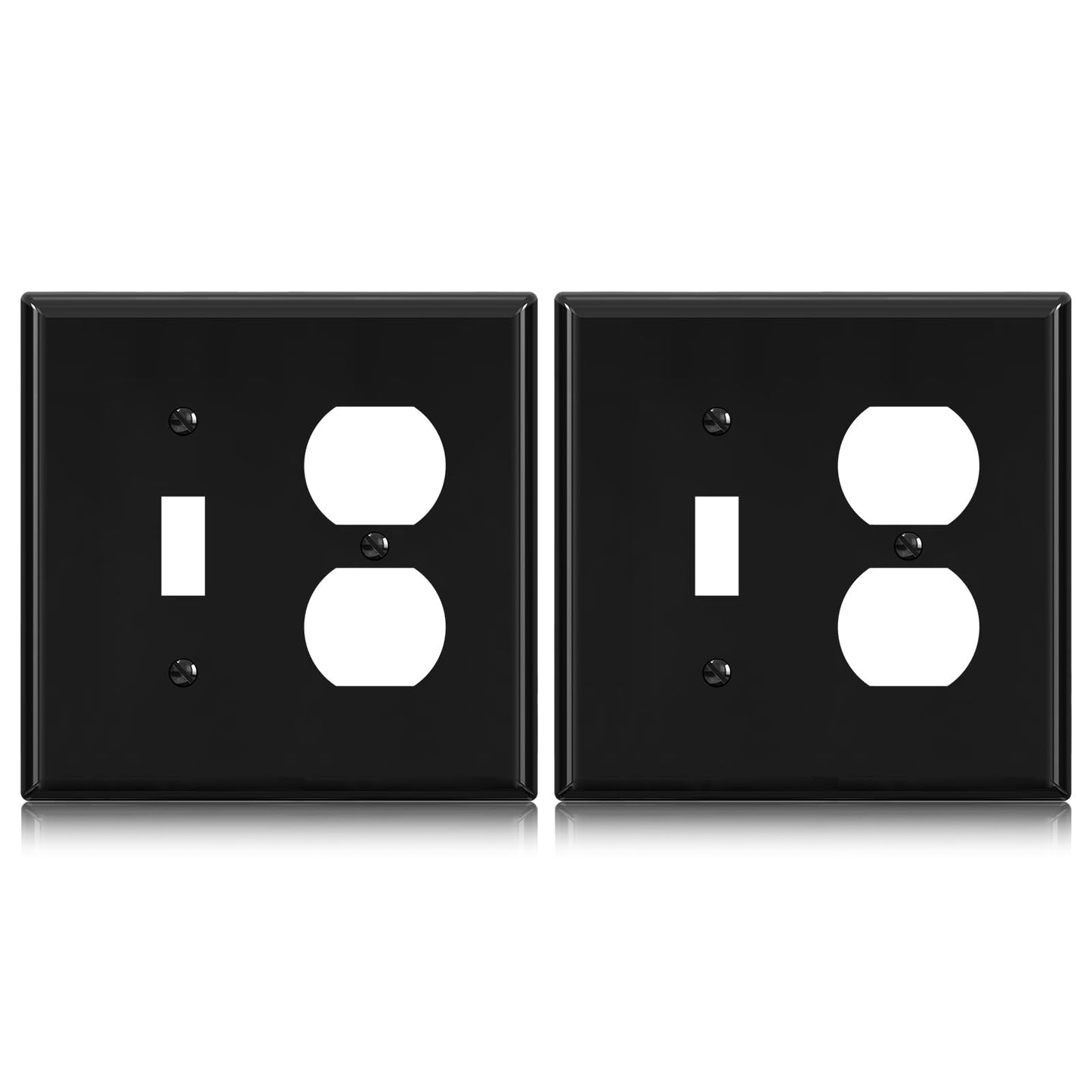 Combination Wall Plate ELEGRP 1-Toggle Light Switch 1-Duplex Receptacle Outlet Combination Wall Plate Cover, Mid-Size 4.88" x 4.94" Unbreakable Thermoplastic Faceplate Cover, UL Listed