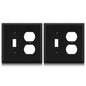 Combination Wall Plate ELEGRP 1-Toggle Light Switch 1-Duplex Receptacle Outlet Combination Wall Plate Cover, Mid-Size 4.88" x 4.94" Unbreakable Thermoplastic Faceplate Cover, UL Listed