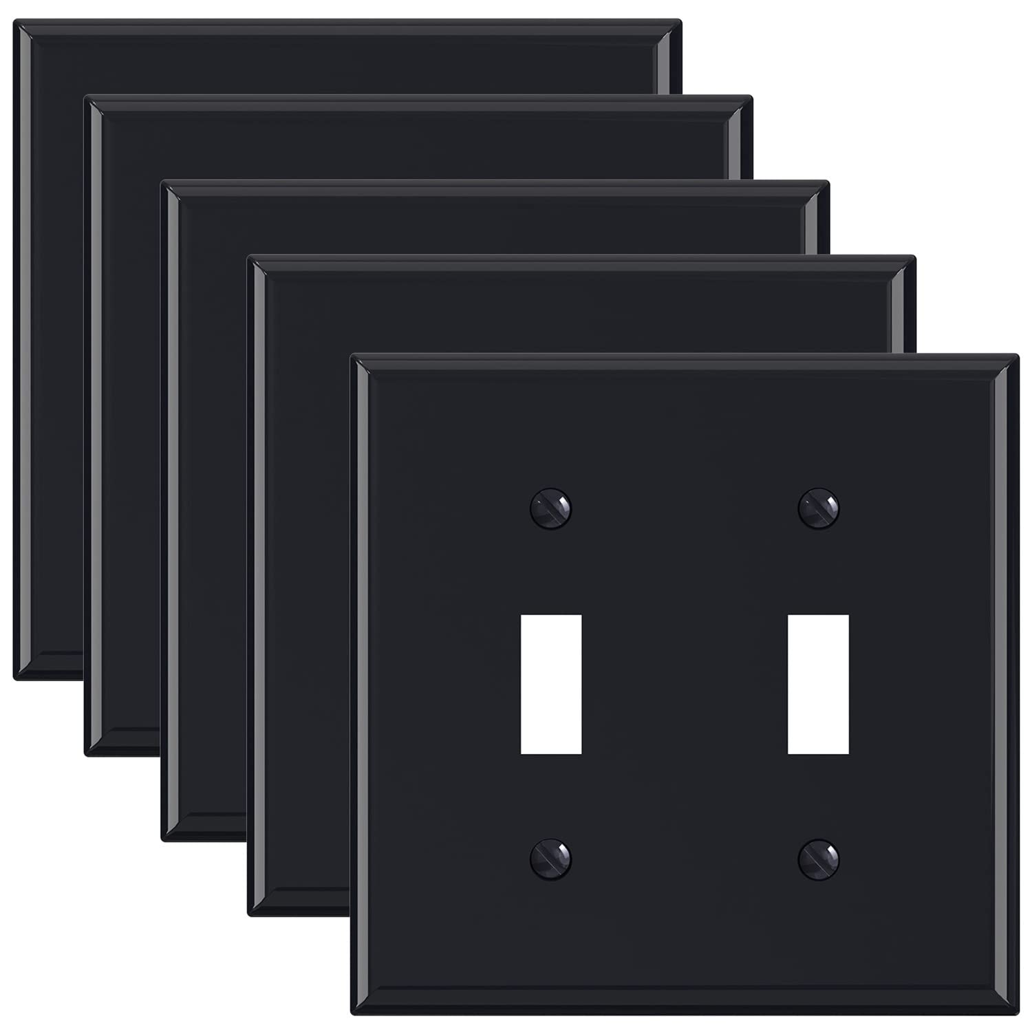 ELEGRP Toggle Switch Wall Plates, Mid-Size 1-Gang & 2-Gang Unbreakable Thermoplastic Covers for Toggle Dimmer Switches, UL Listed